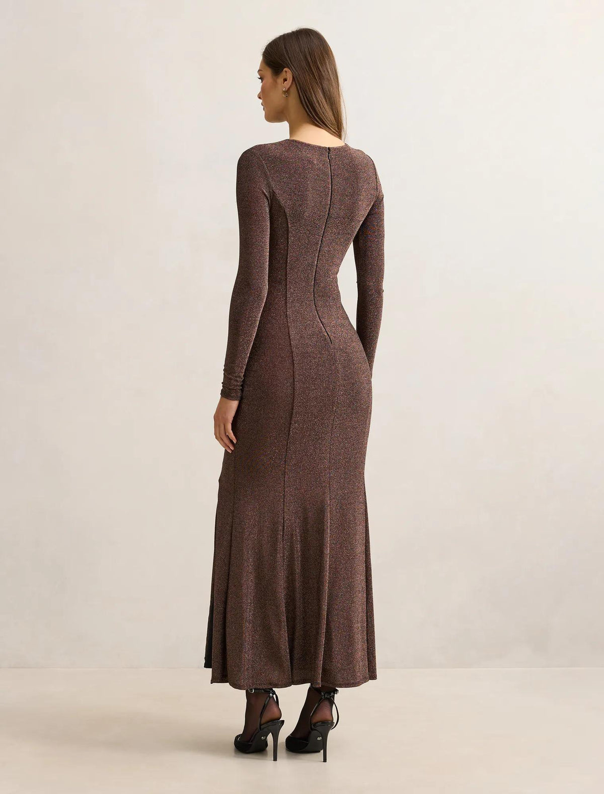Farrah Glitter Draped Maxi Dark Bronze
