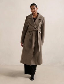 Blake Petite Double Breasted Coat Chocolate Marle