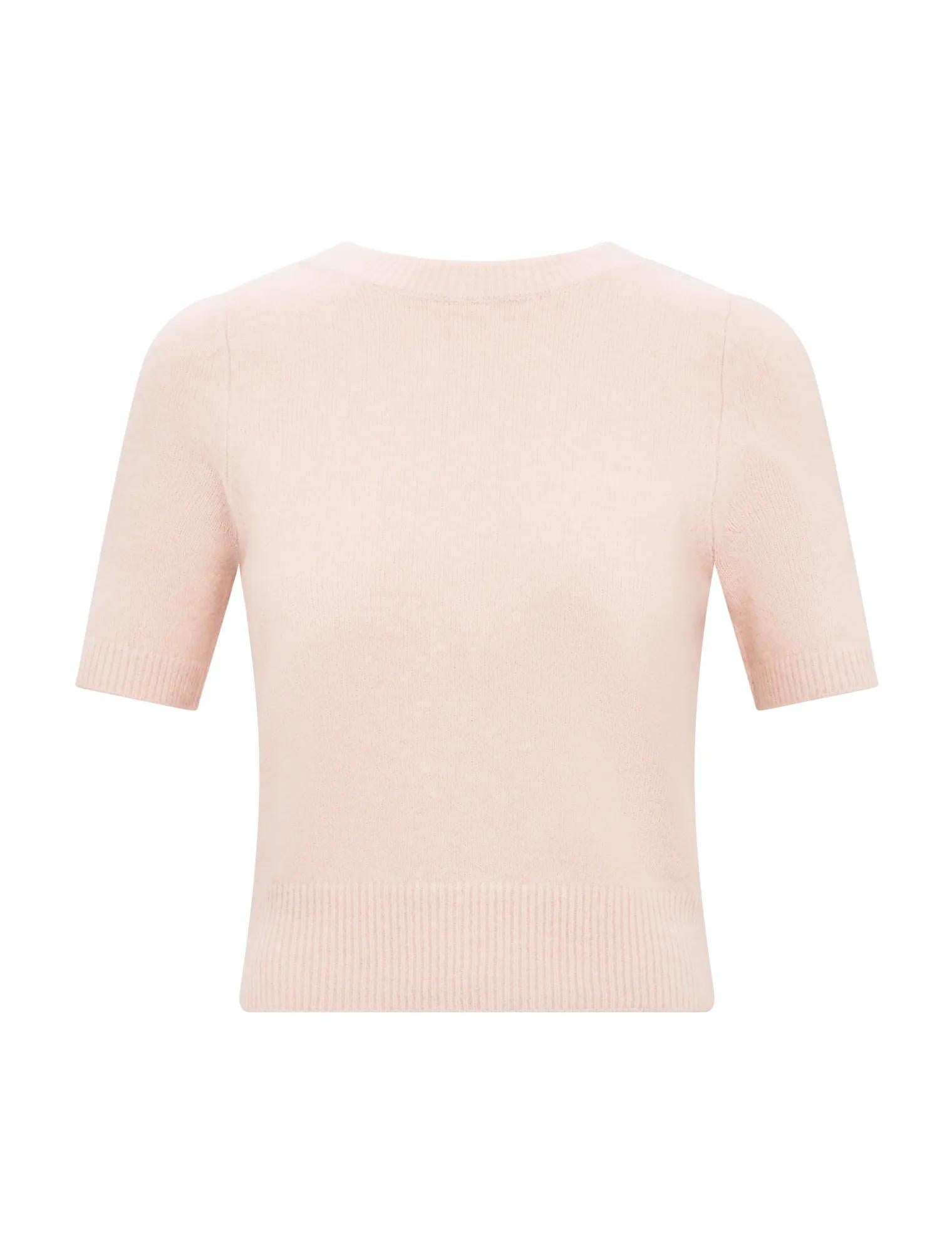 Estelle Short Sleeve Knit Tee Soft Pink