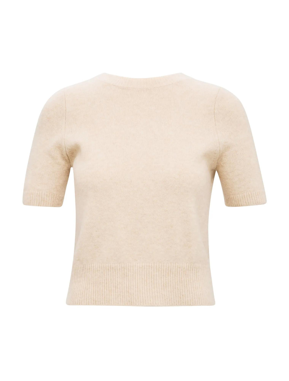 Estelle Short Sleeve Knit Tee Neutral Oat_mannequin