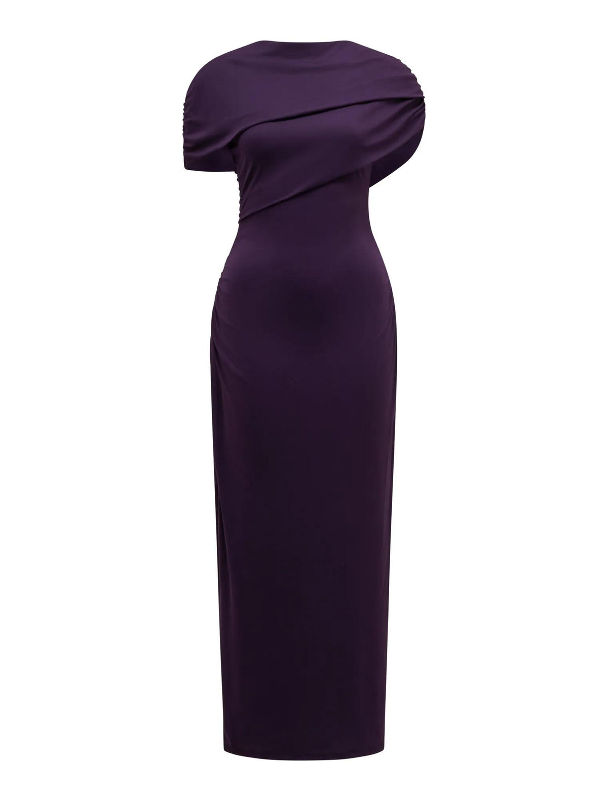 Kori Draped Midi Blackberry Cordial_mannequin