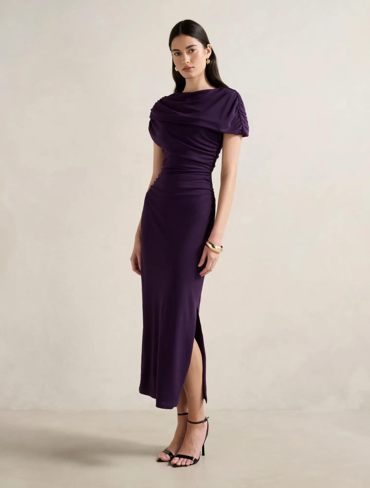 Kori Draped Midi Blackberry Cordial