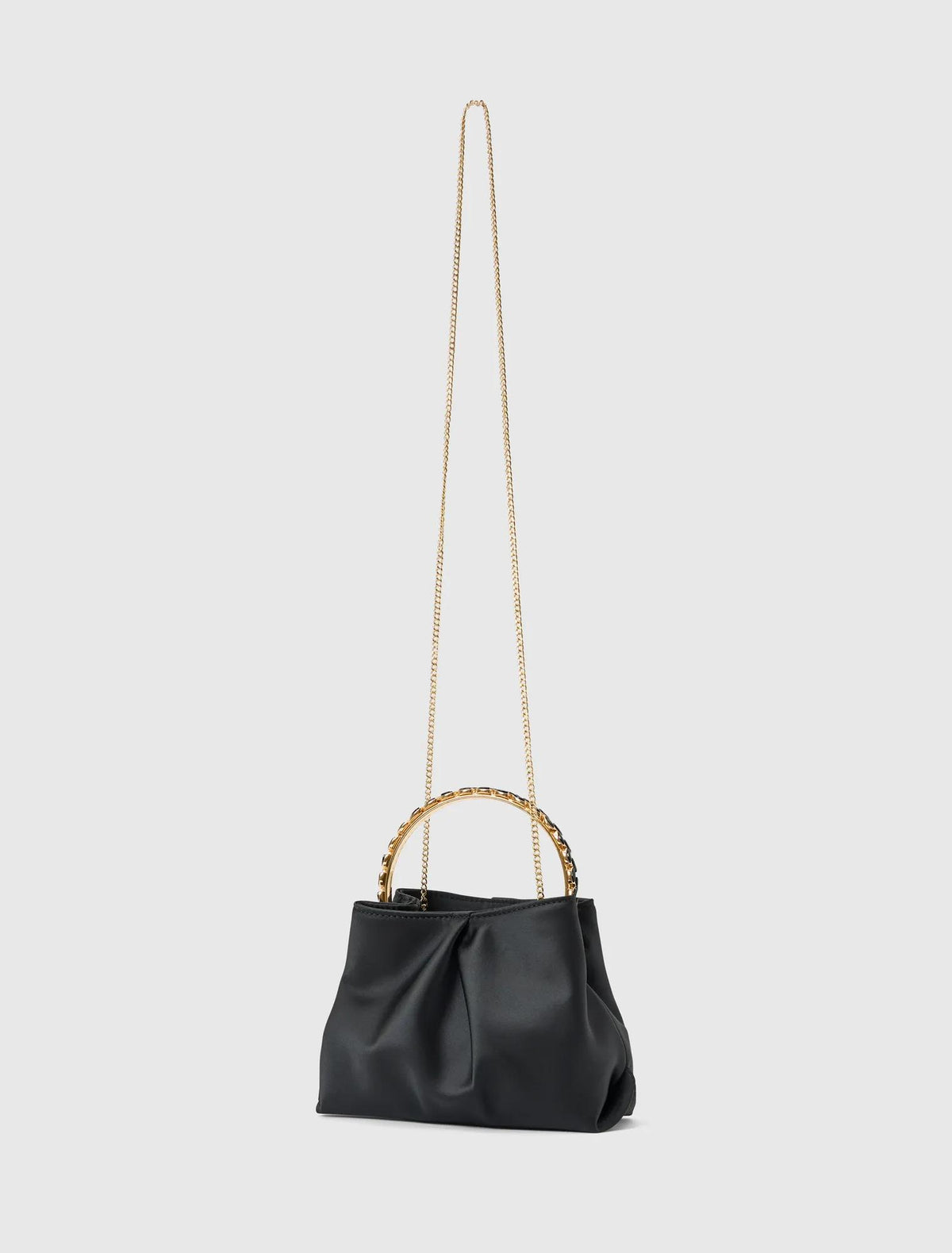 Juniper Jewel Handle Soft Clutch Black_mannequin