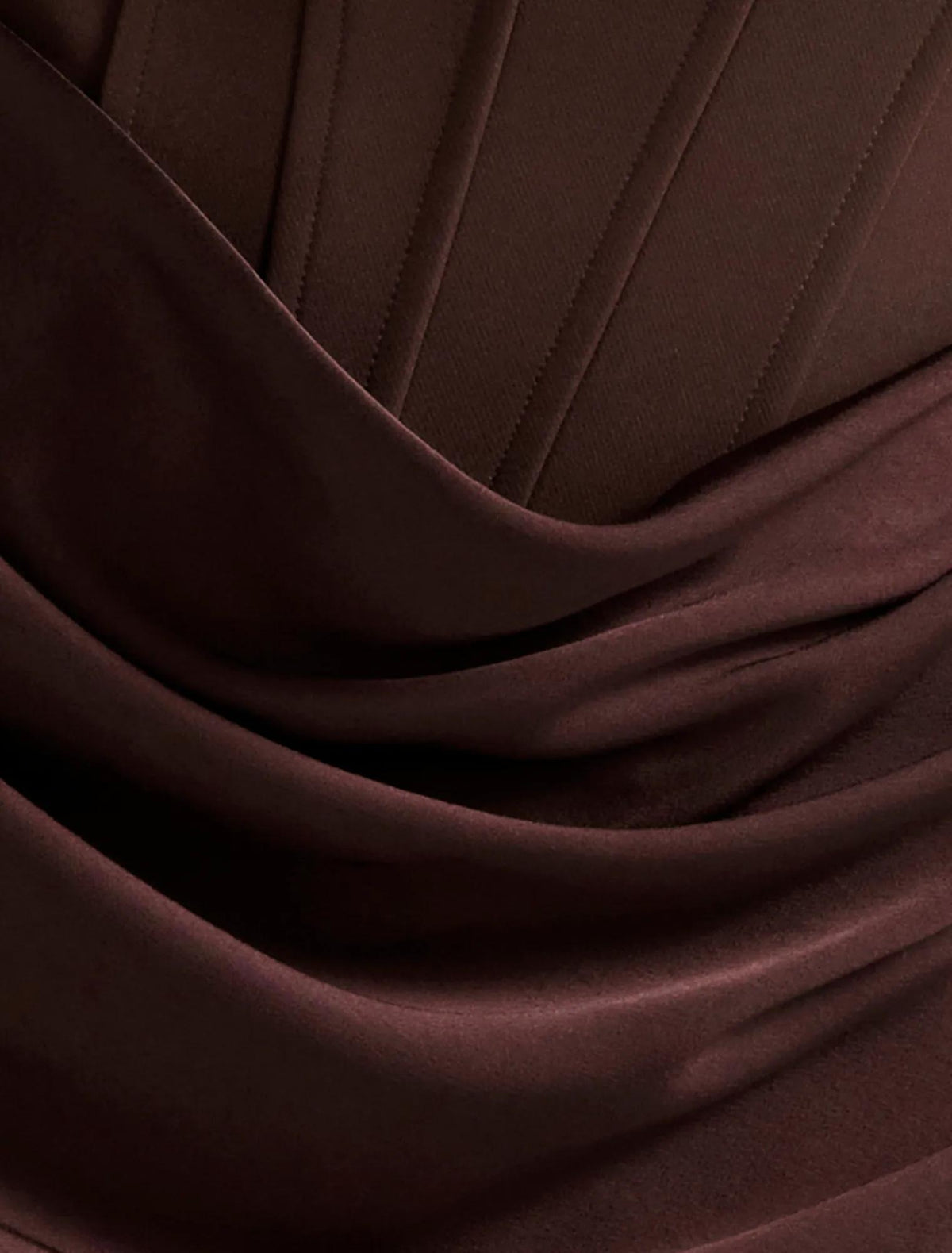 Isra Drape Strapless Maxi Dress Dark Chocolate