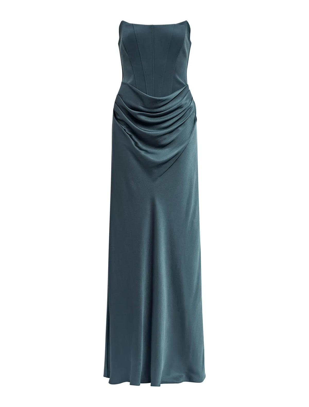 Isra Drape Strapless Maxi Dress Crystal Teal_mannequin