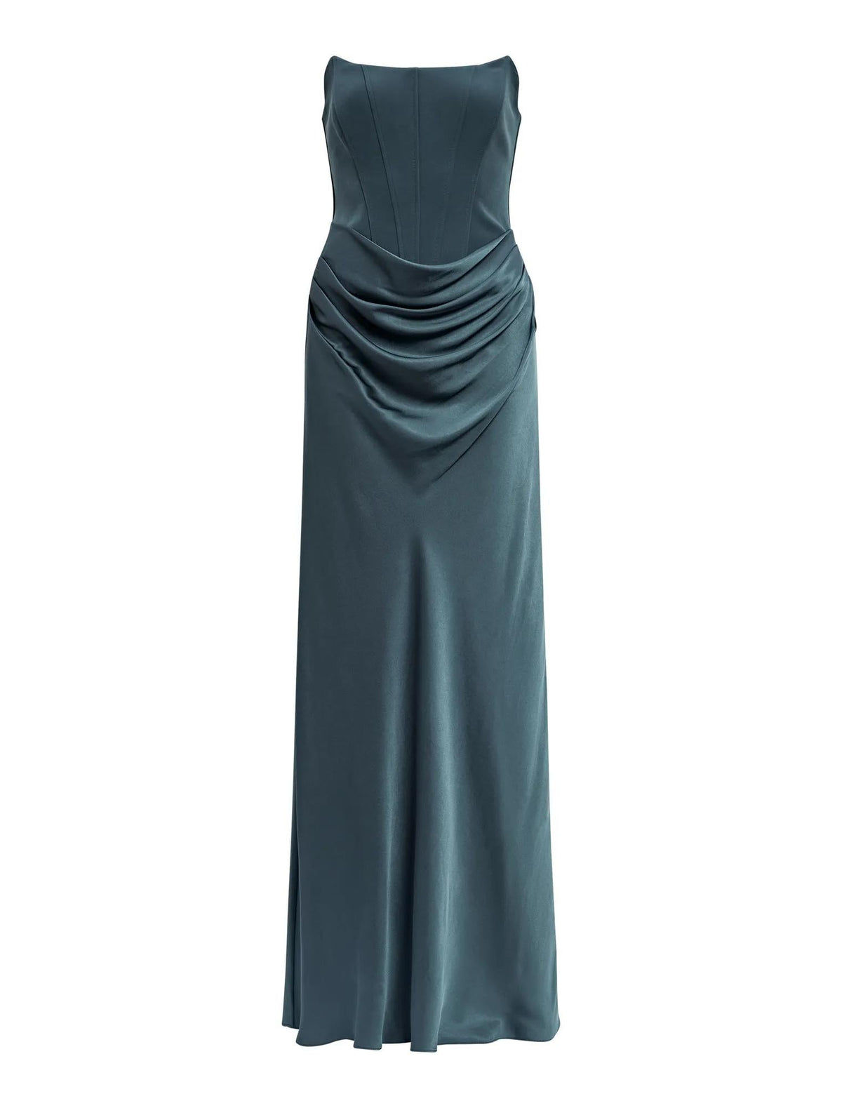 Isra Drape Strapless Maxi Dress Crystal Teal