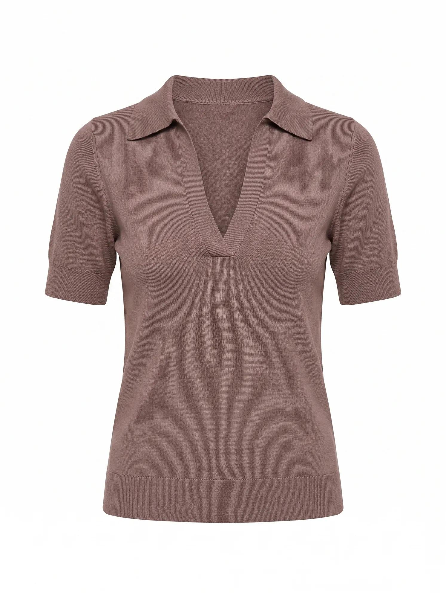Gia Knit Polo Top Mocha_mannequin