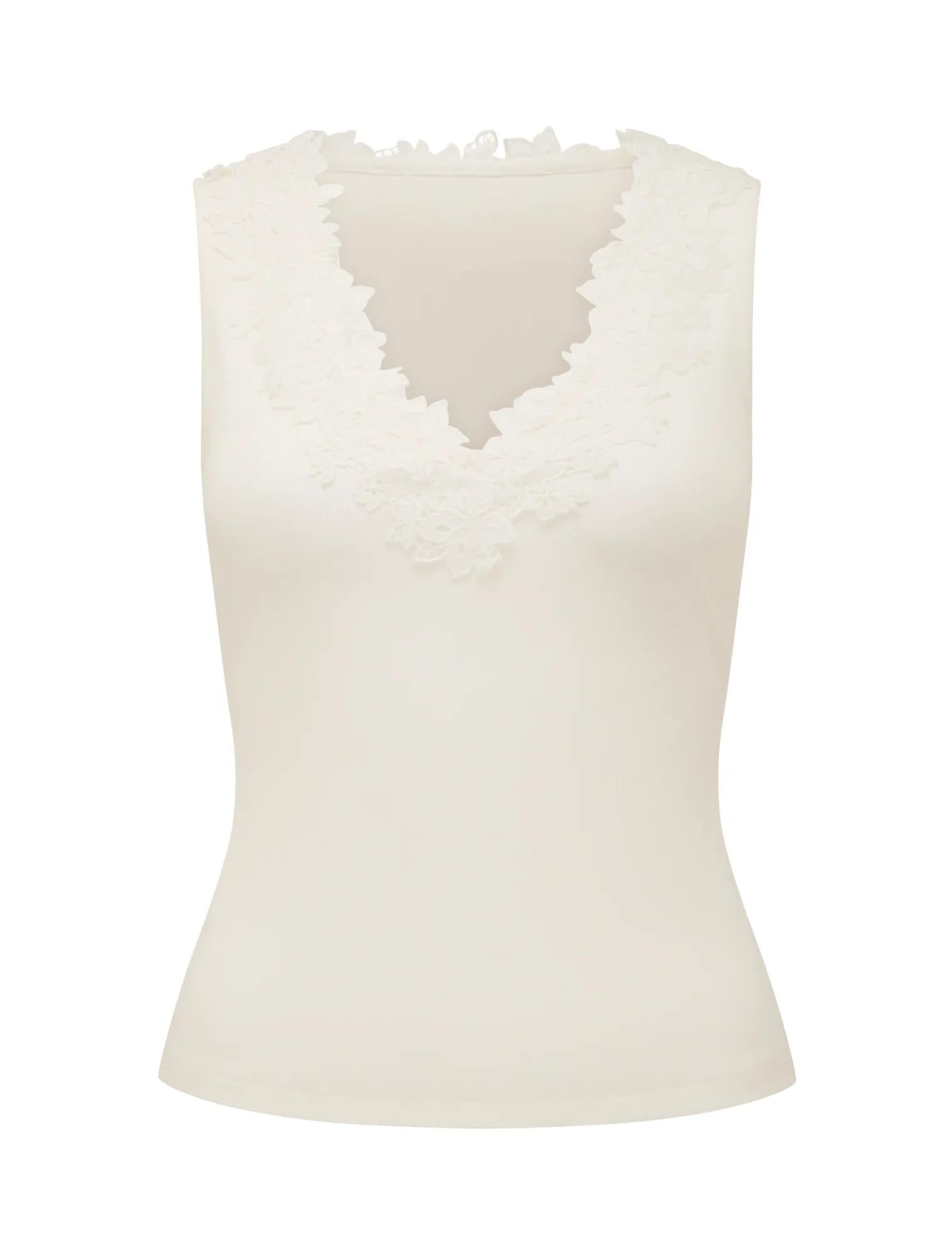 Sylvie Lace Trim Tank Porcelain_mannequin