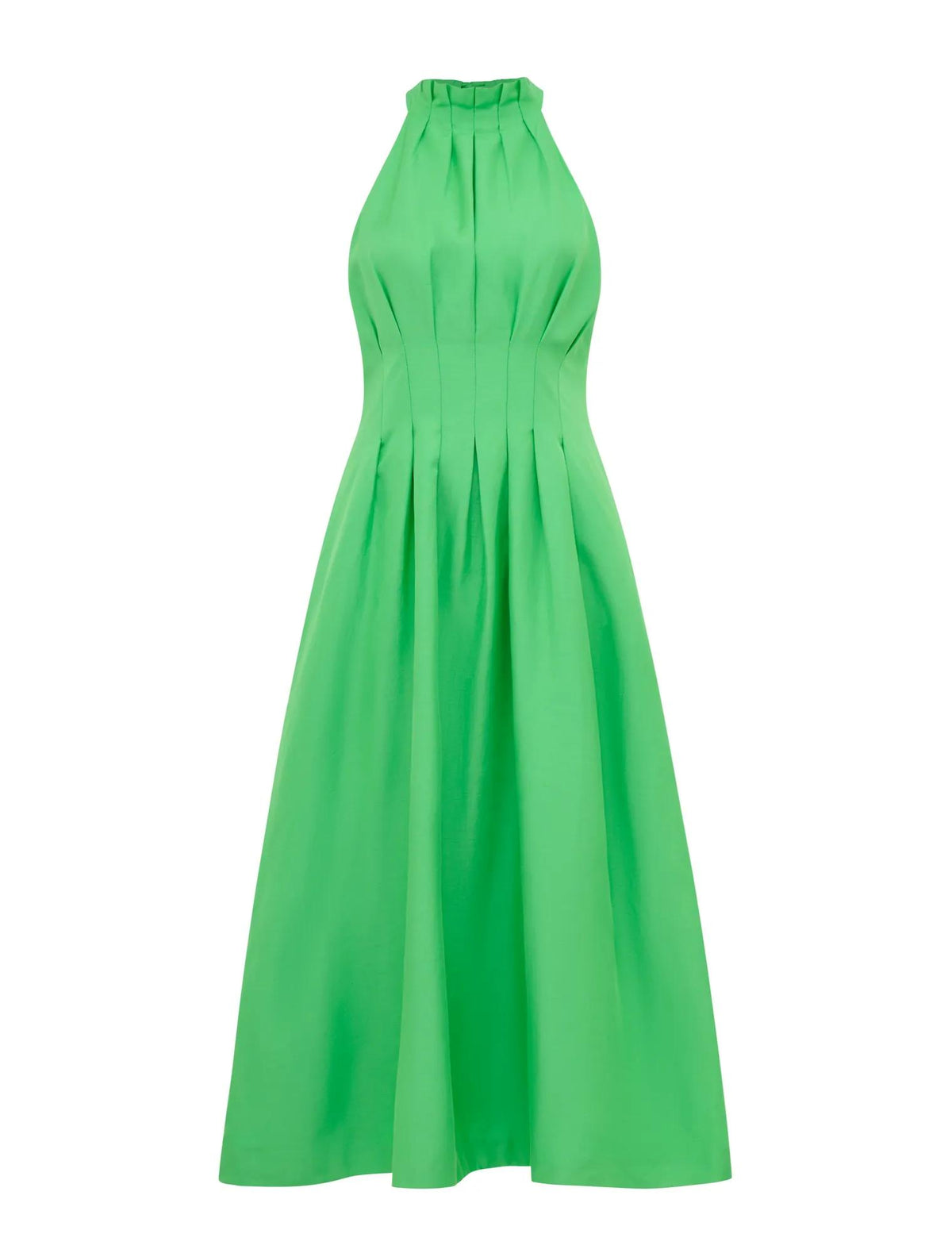 Miller Pleat Halter Midi Dress Shamrock_mannequin