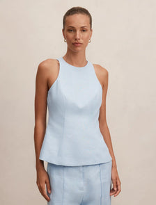Liliana Linen Top Blue Set