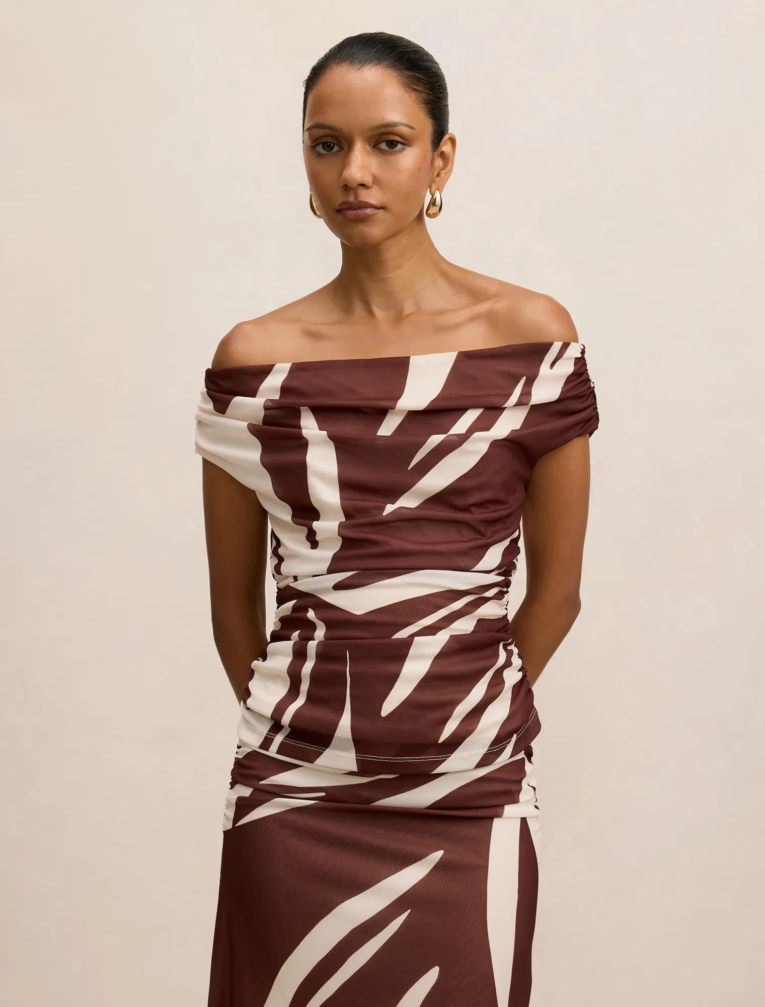 Mimi Petite Off Shoulder Top Dark Tove co-ord