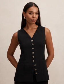 Ayla Contrast Waistcoat Black Suit