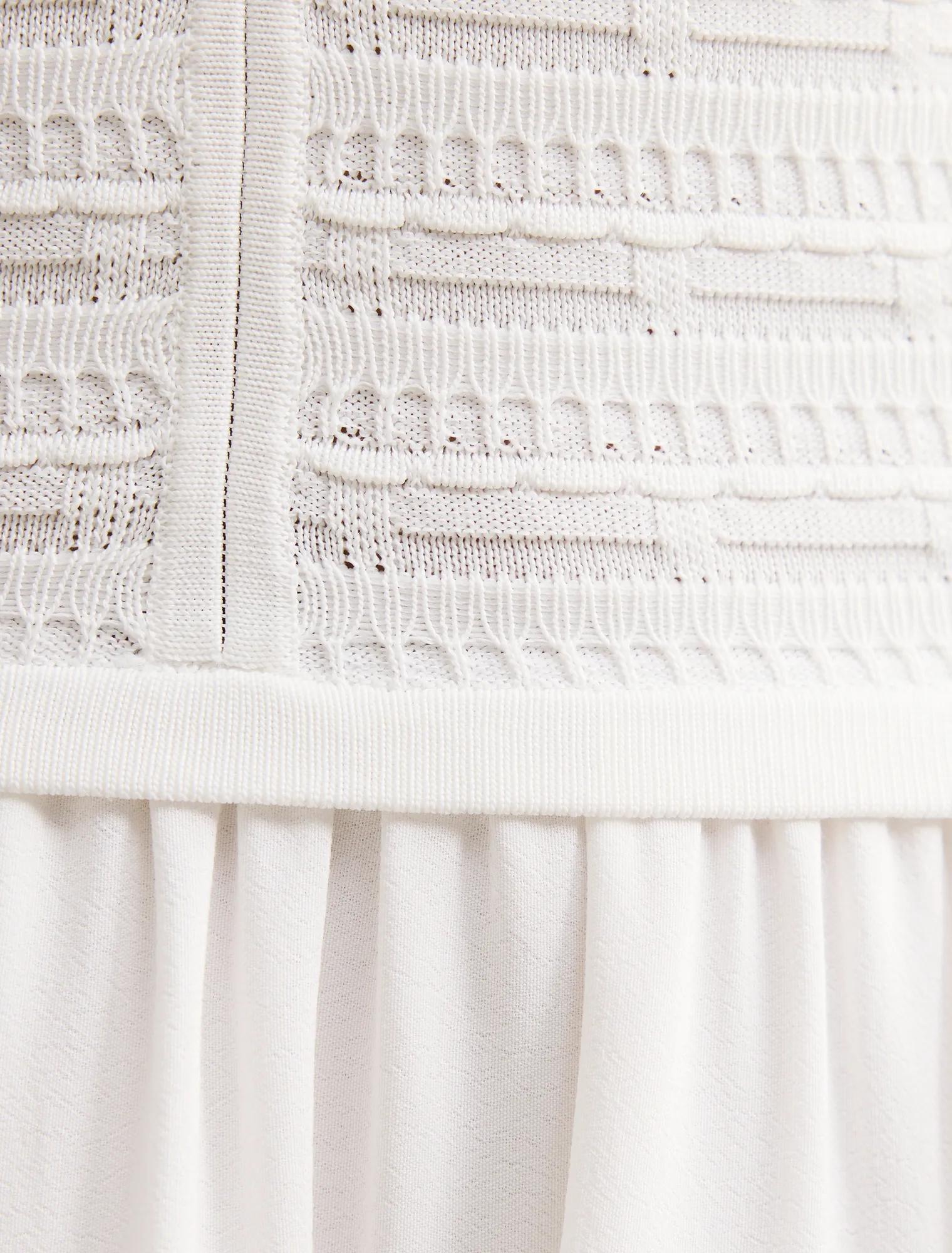 Indy Woven Mixed Midi Dress Porcelain