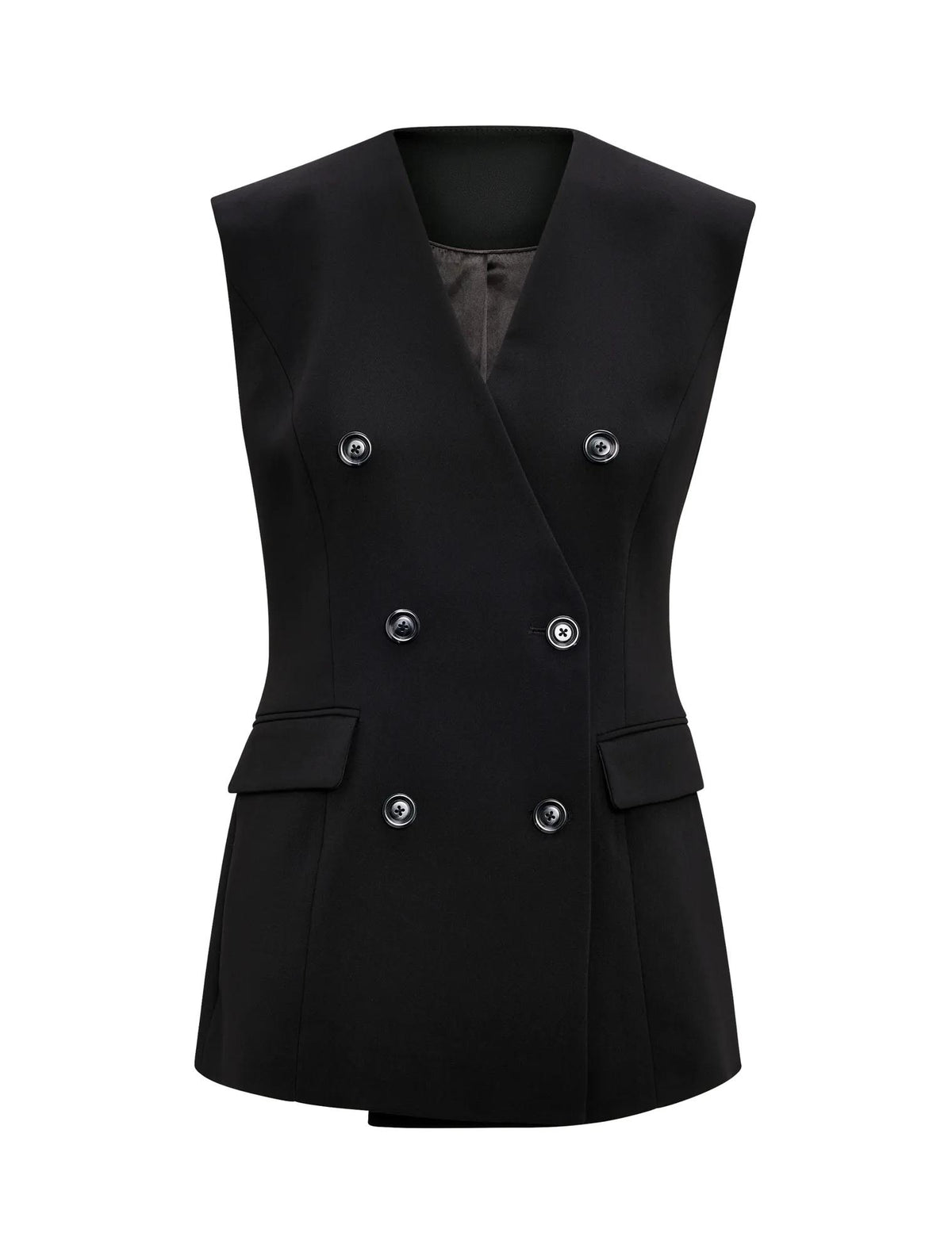 Myra Sleeveless Blazer Black_mannequin