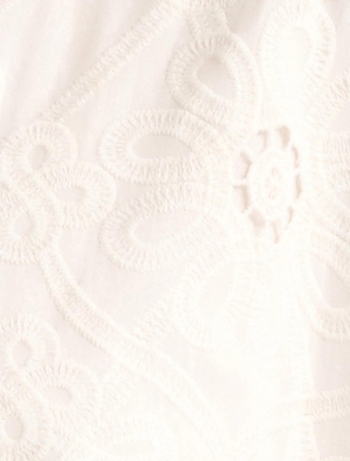 Valeria Short Sleeve Broderie Midi Dress Porcelain