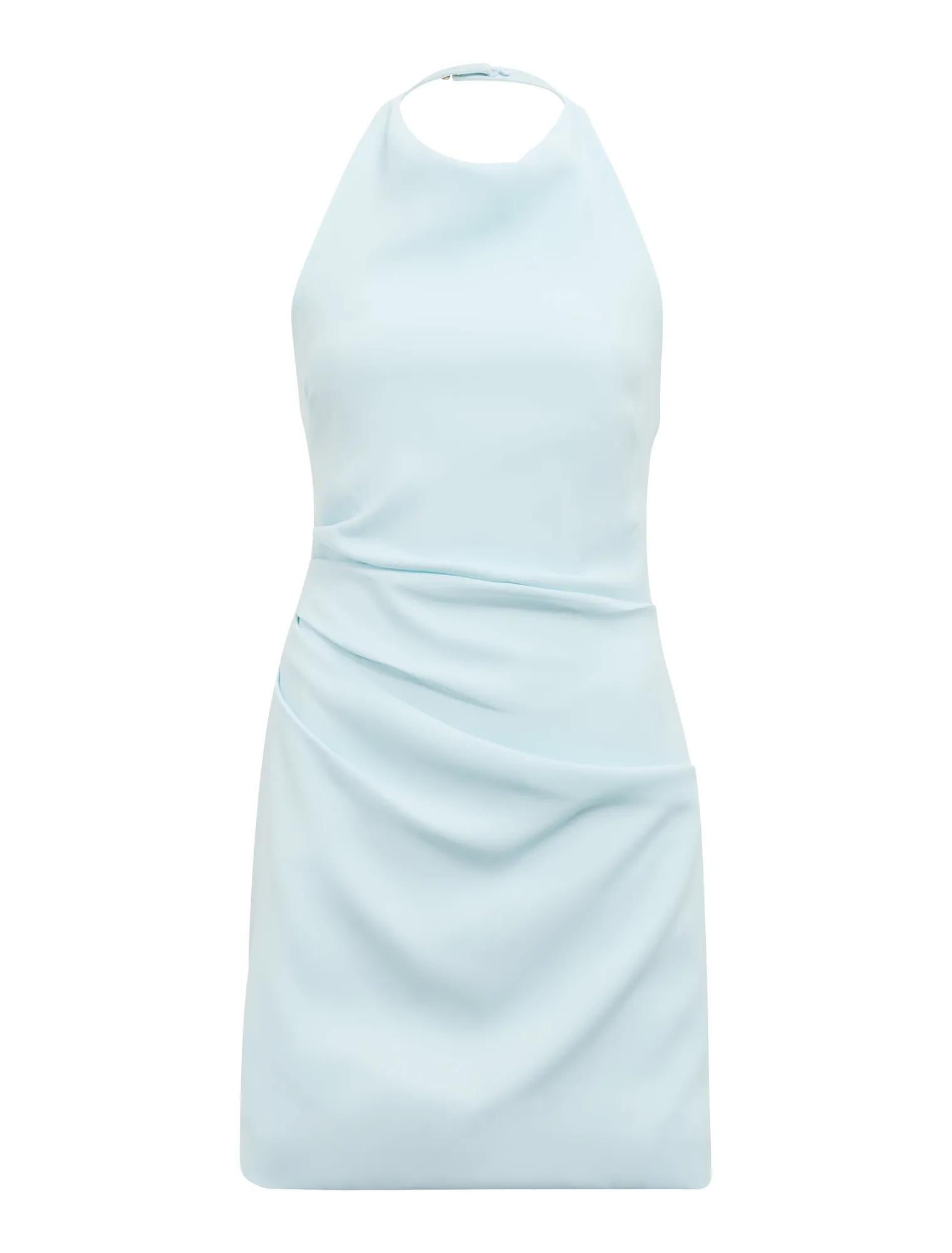 Tina Halter Mini Dress Aqua_mannequin