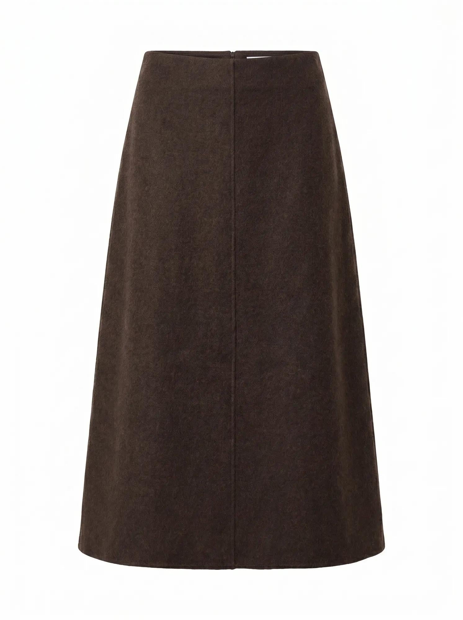 Amara Felled Midi Skirt Chocolate Set