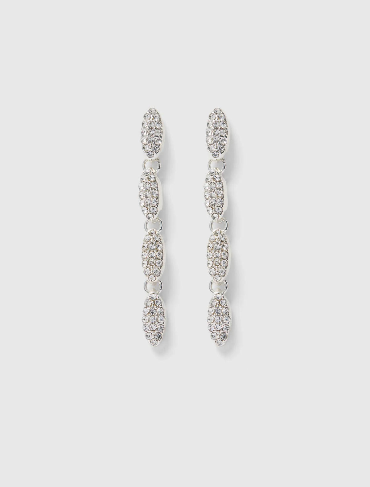Polly Pave Drop Earring Silver/ Crystal_mannequin