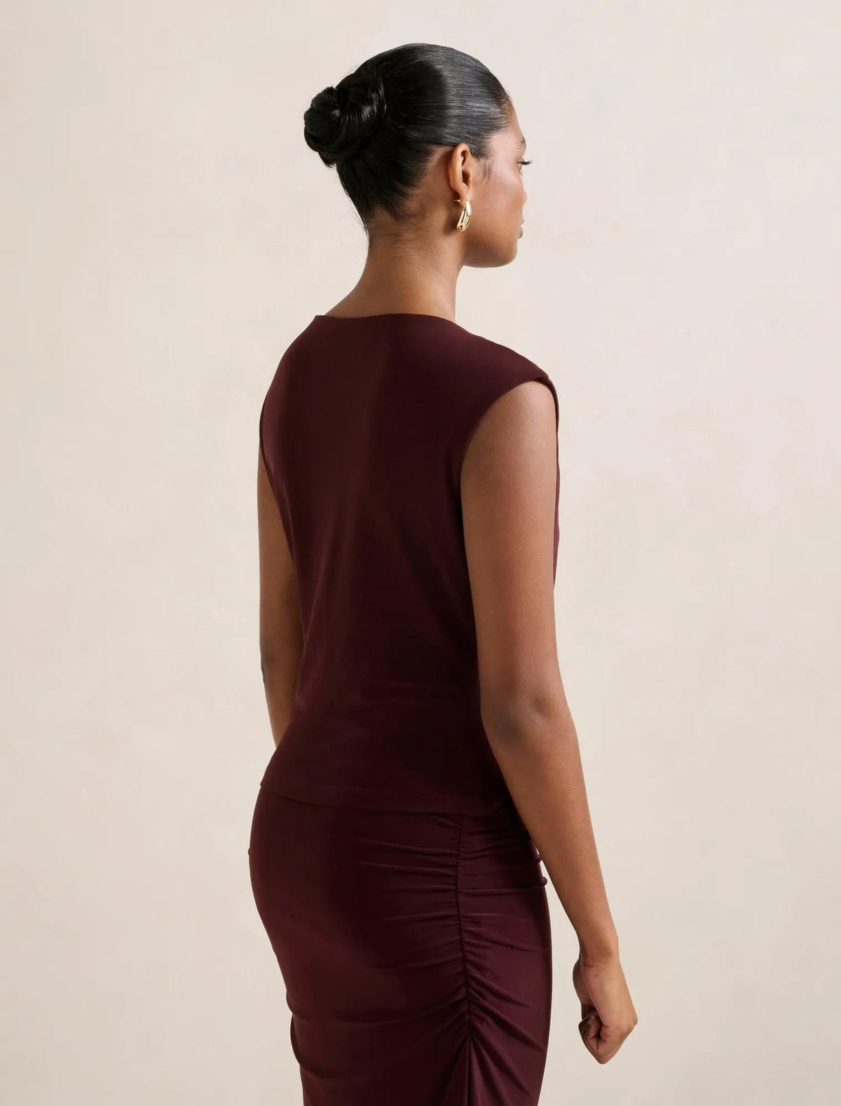 Jazelle Petite Hardware Detail Top Plum Co-ord