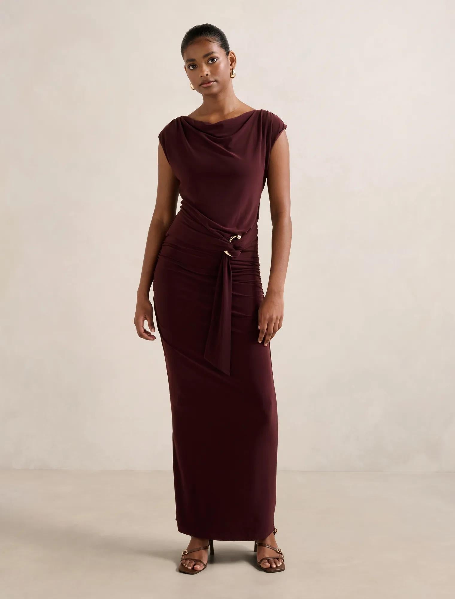 Jazelle Petite Hardware Detail Top Plum Co-ord