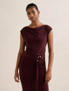 Jazelle Petite Hardware Detail Top Plum Co-ord