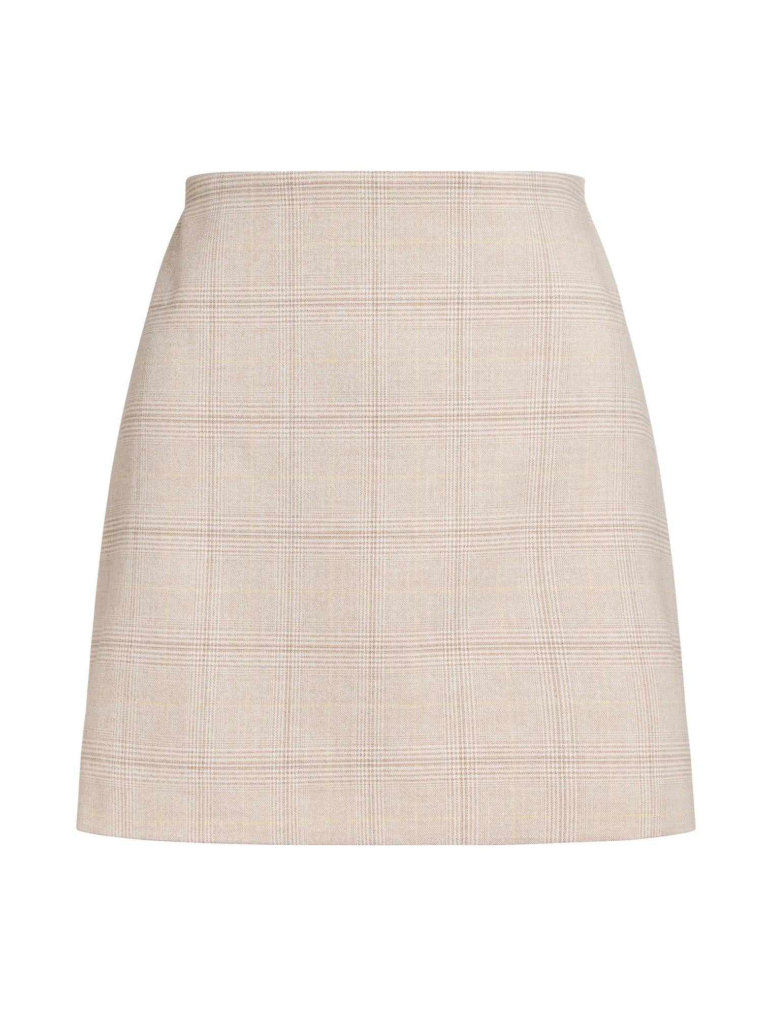 Lottie Mini Skirt Beige Check Suit_mannequin