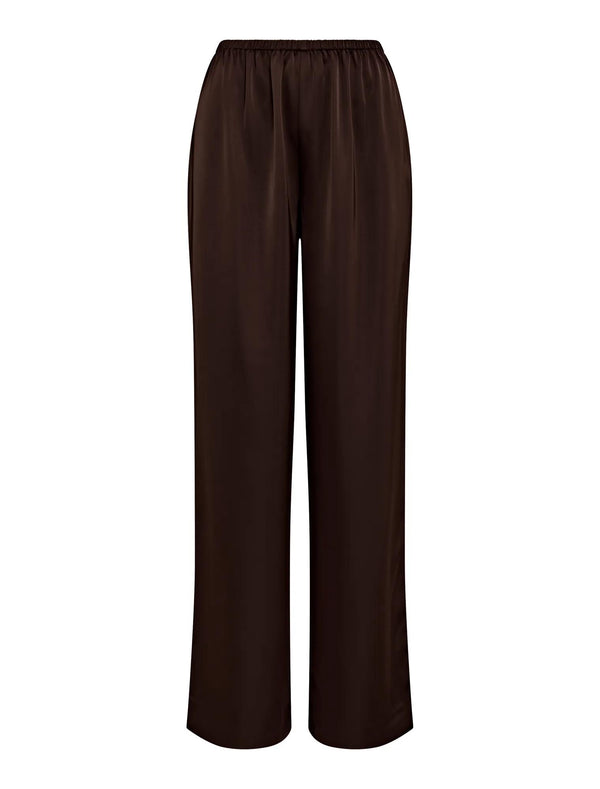 Sara Satin Wide Leg Pant Chocolate_mannequin