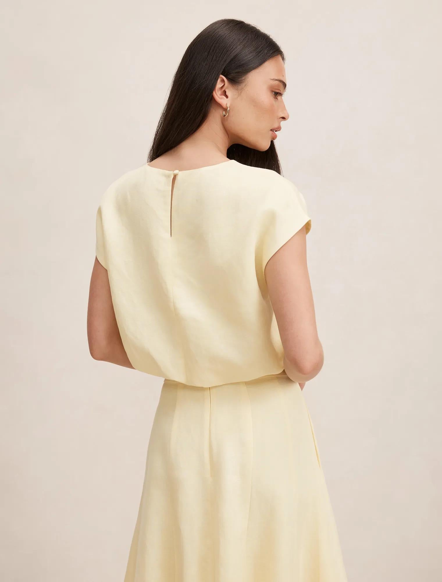Georgina Bubble Hem Top Spring Daffodil Set