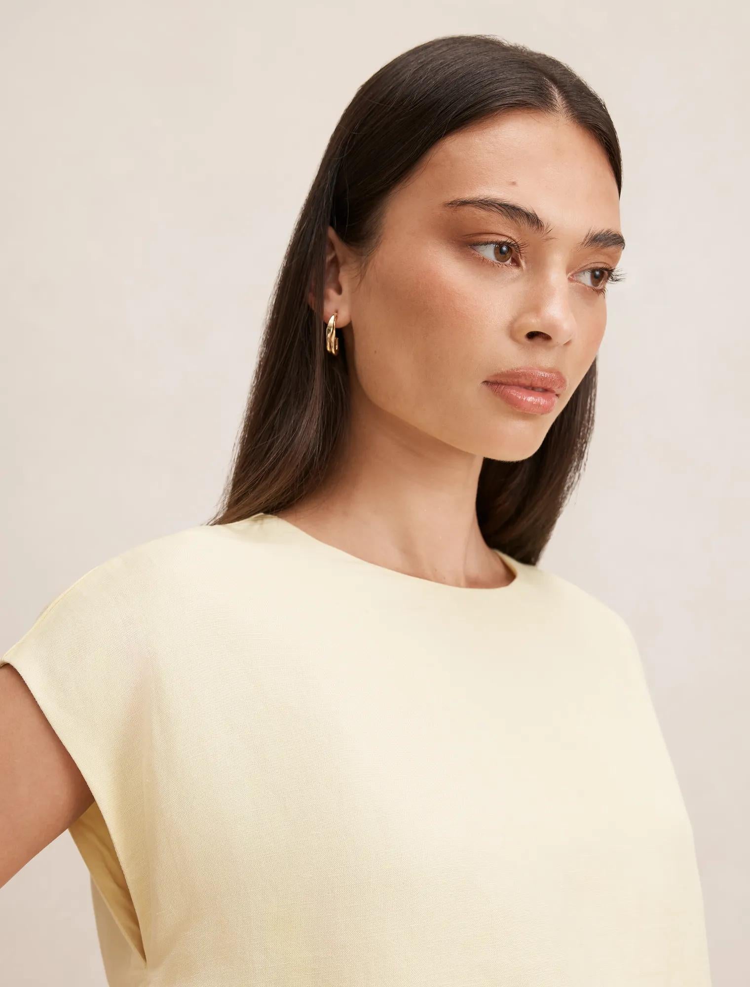 Georgina Bubble Hem Top Spring Daffodil Set