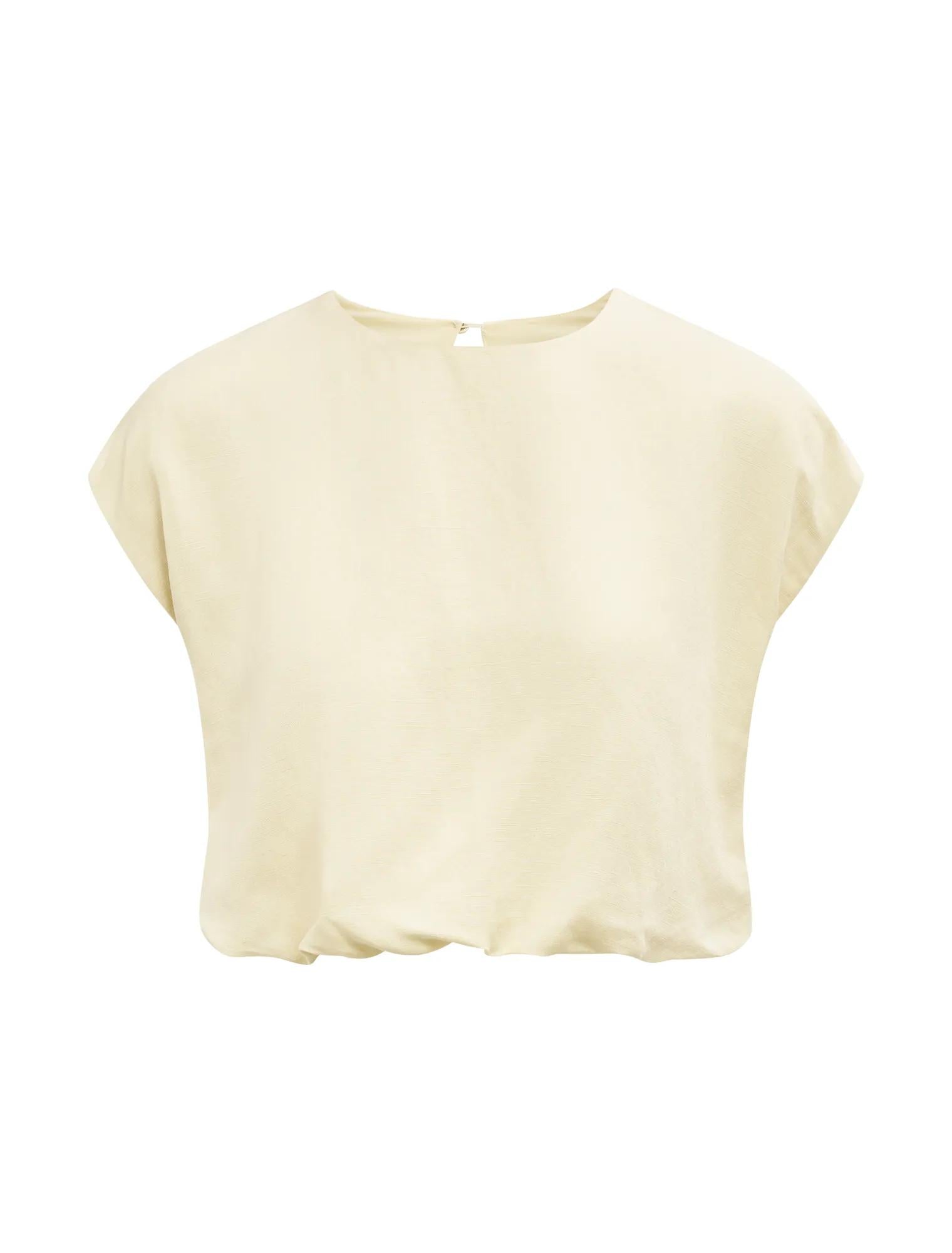 Georgina Bubble Hem Top Spring Daffodil Set_mannequin