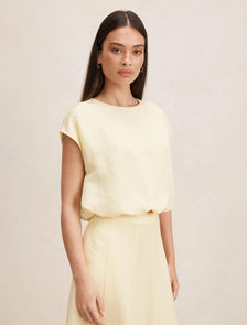Georgina Bubble Hem Top Spring Daffodil Set