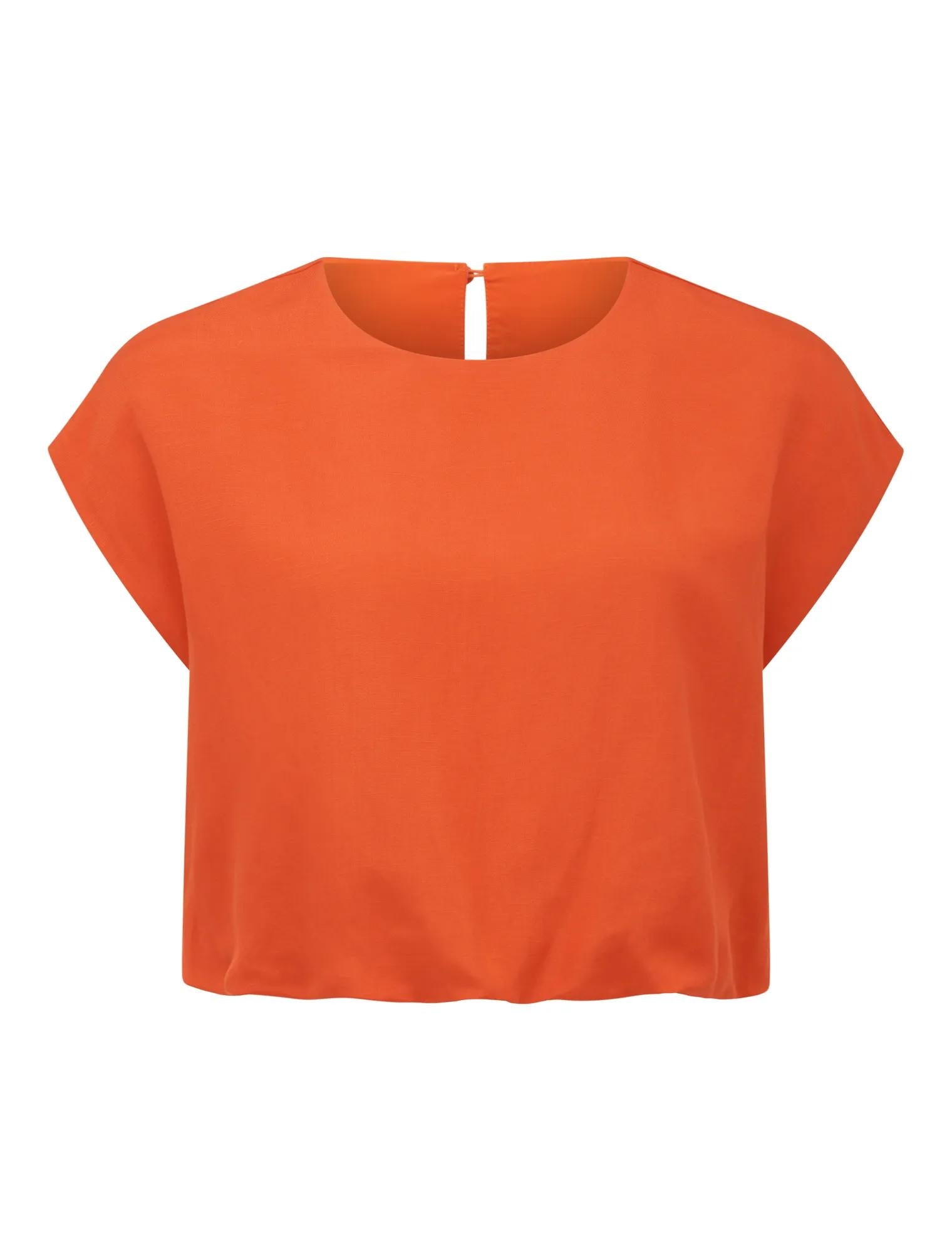 Georgina Bubble Hem Top Spicy Orange Co-ord_mannequin