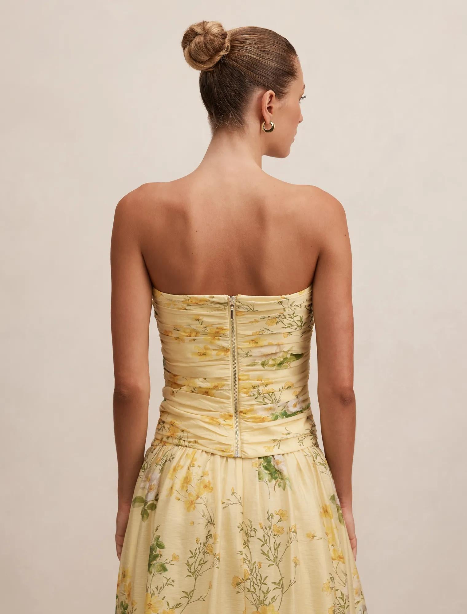 Palmer Gathered Strapless Top Saffia Ditsy Co-ord