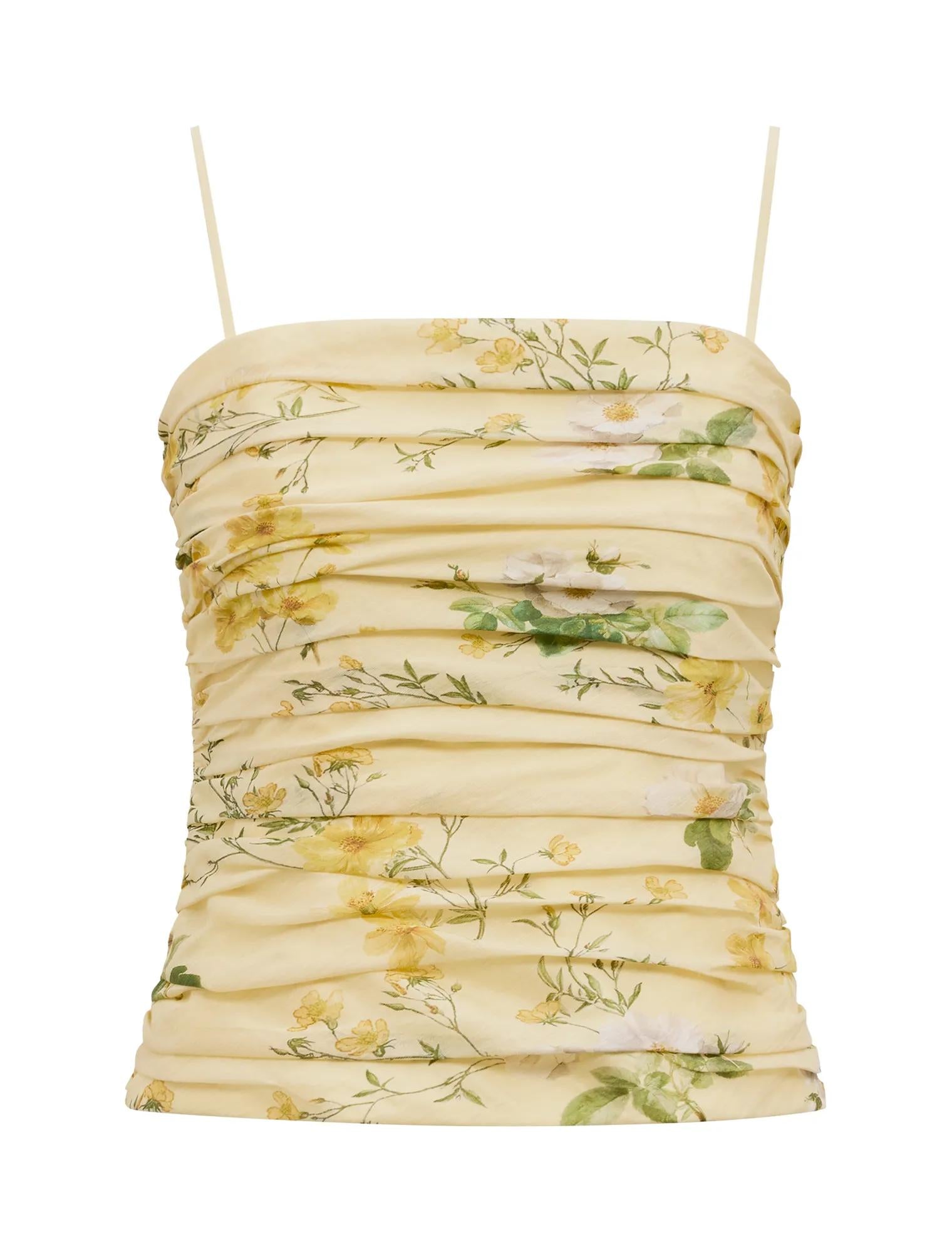Palmer Gathered Strapless Top Saffia Ditsy Co-ord_mannequin