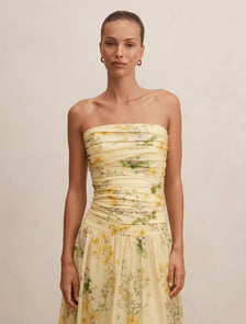 Palmer Gathered Strapless Top Saffia Ditsy Co-ord