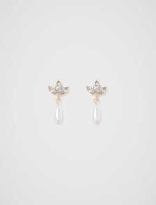 Primrose Small Stone Drop Earring Pearl/Crystal_mannequin