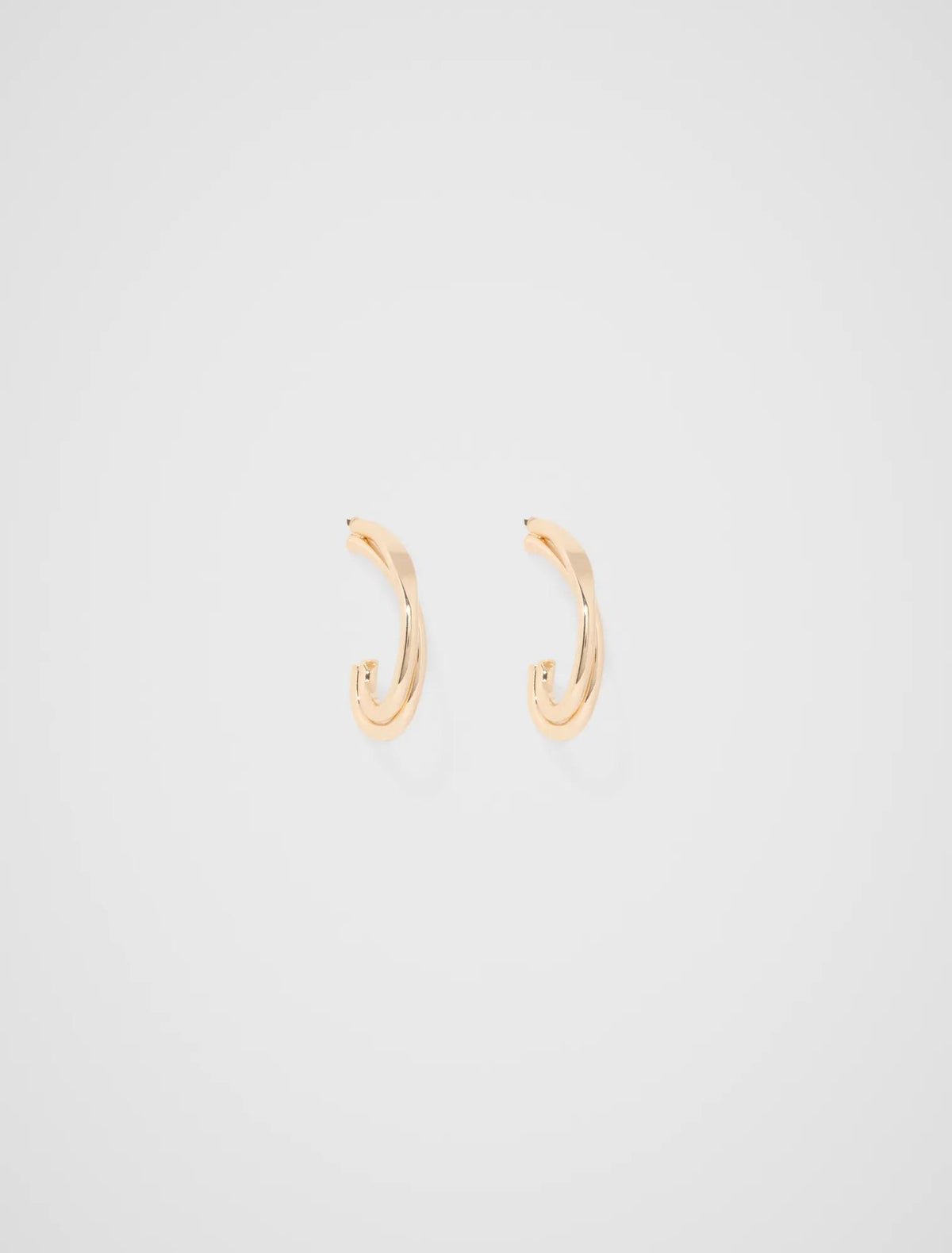 Arabella Double Loop Earring Gold Plated_mannequin