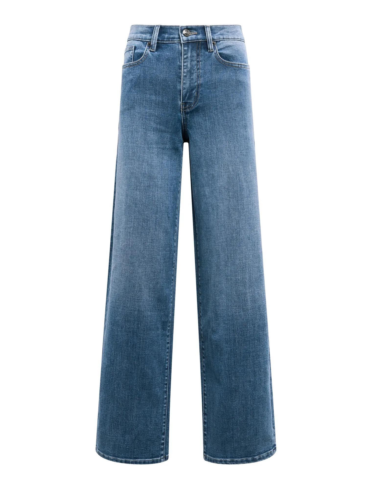 Yasmin Slim Wide Leg Jeans Mid Wash