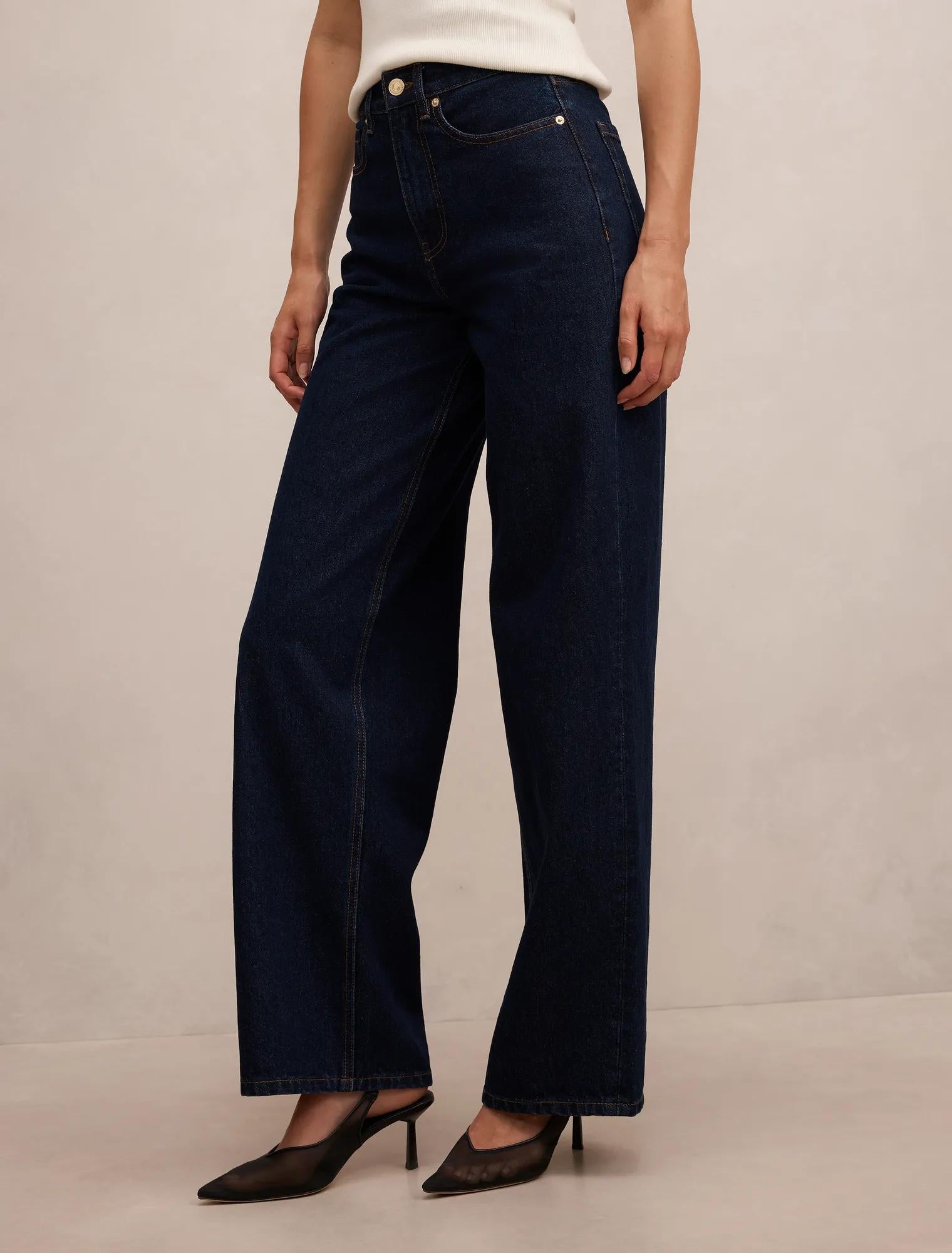 Yasmin Slim Wide Leg Jean Dark Wash