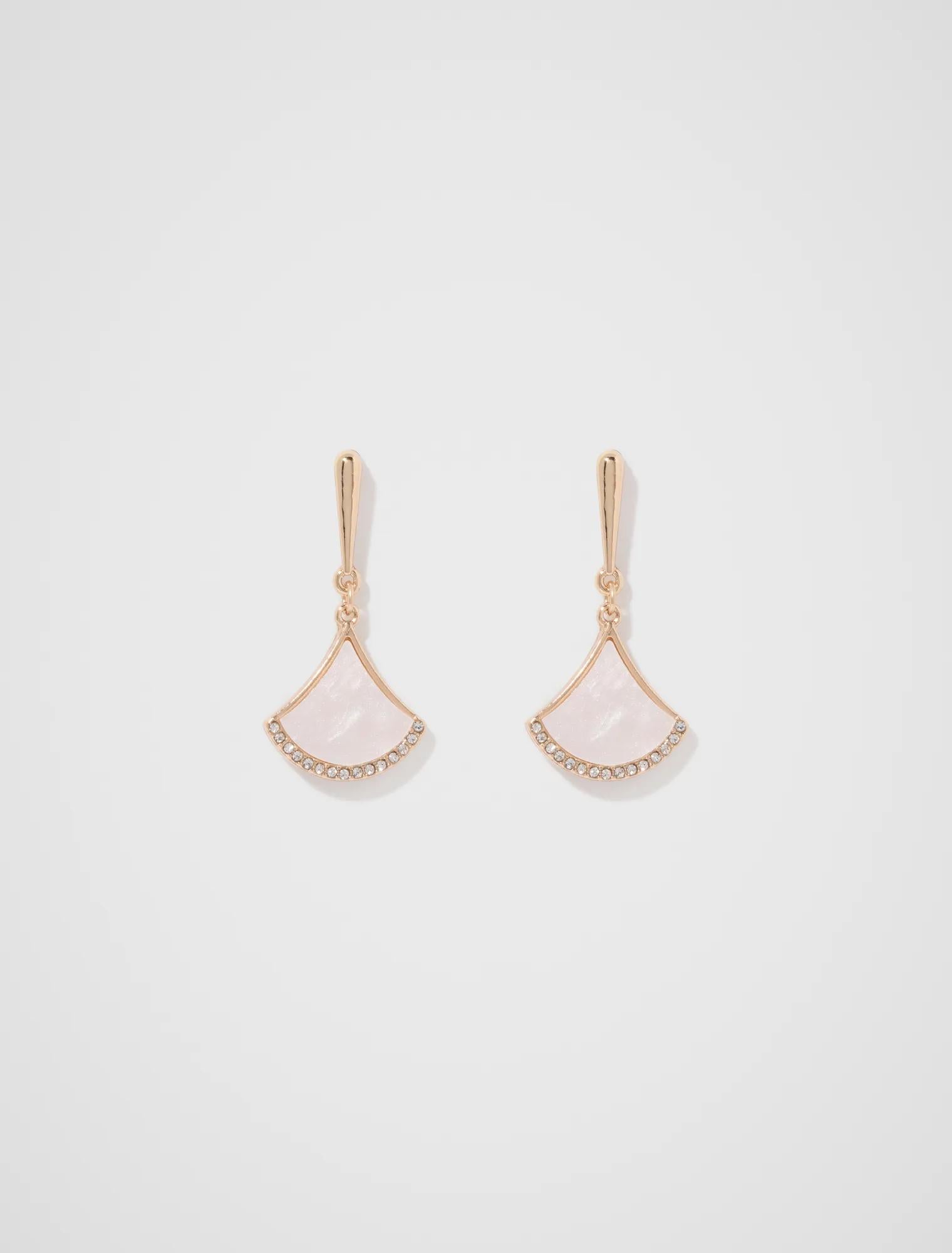 Willow Fan Drop Earring Ivory/Gold_mannequin