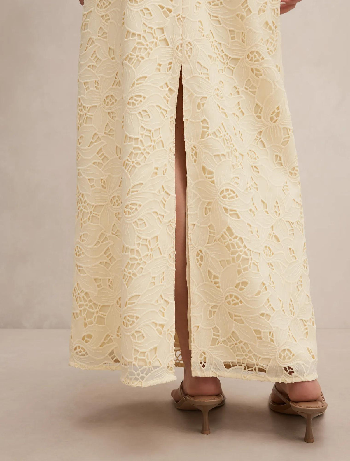 Andie Lace Maxi Skirt Soft Yellow co-ord