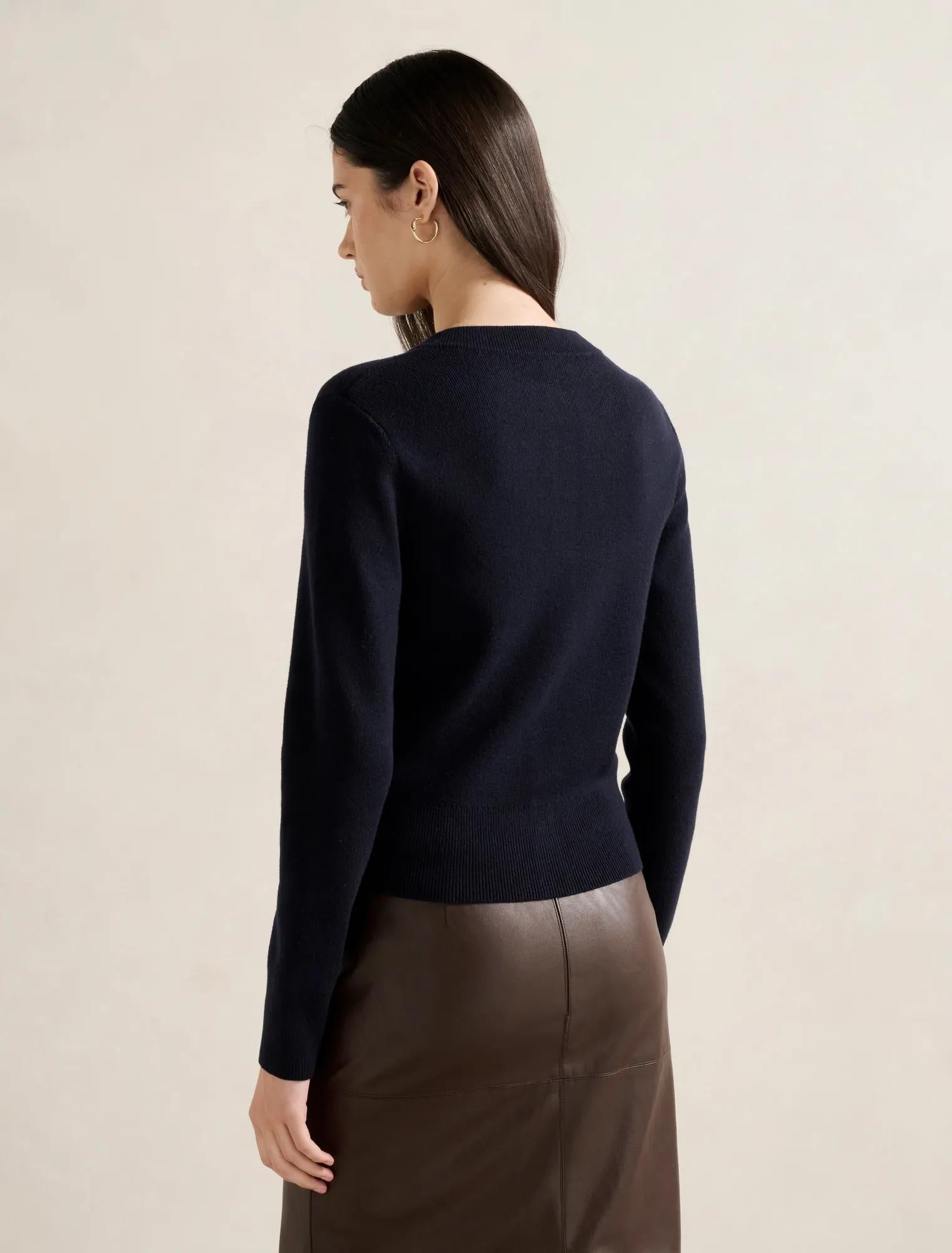 Kaiya Crew Cardigan Navy