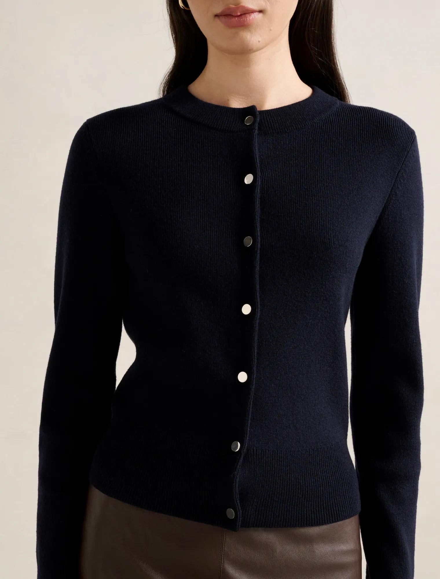 Kaiya Crew Cardigan Navy
