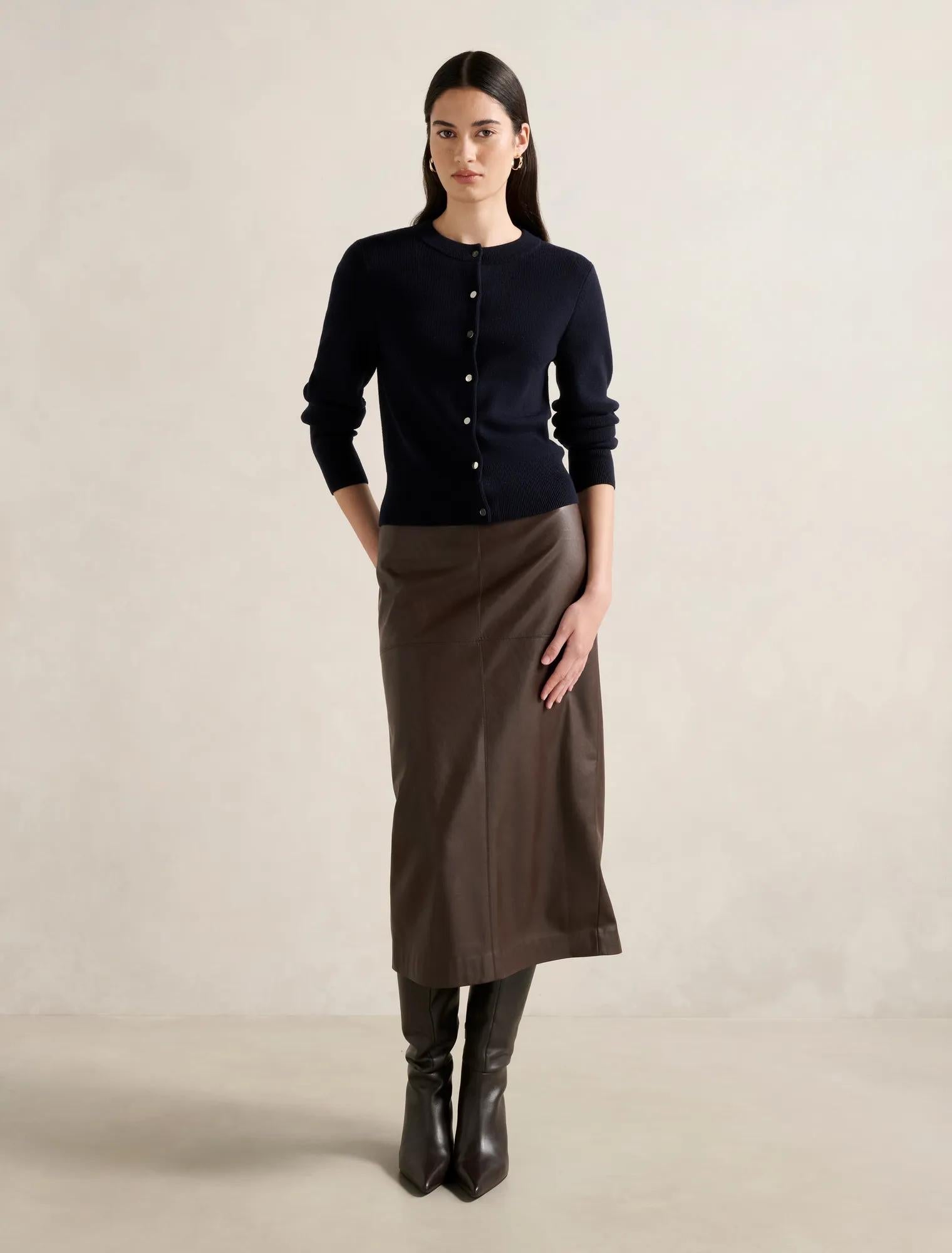 Kaiya Crew Cardigan Navy