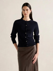 Kaiya Crew Cardigan Navy
