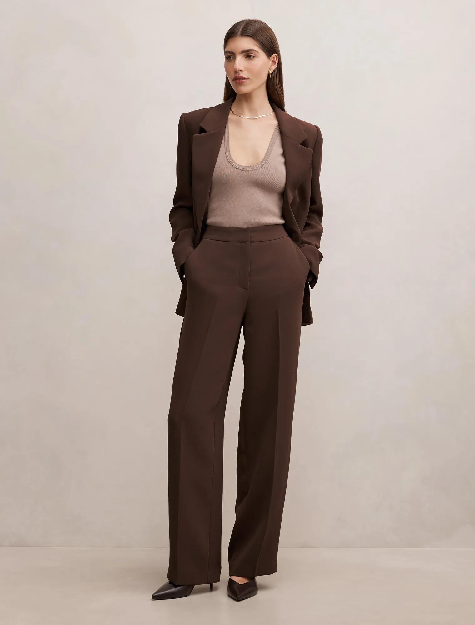 Dani Straight Leg Pants Chocolate Mousse