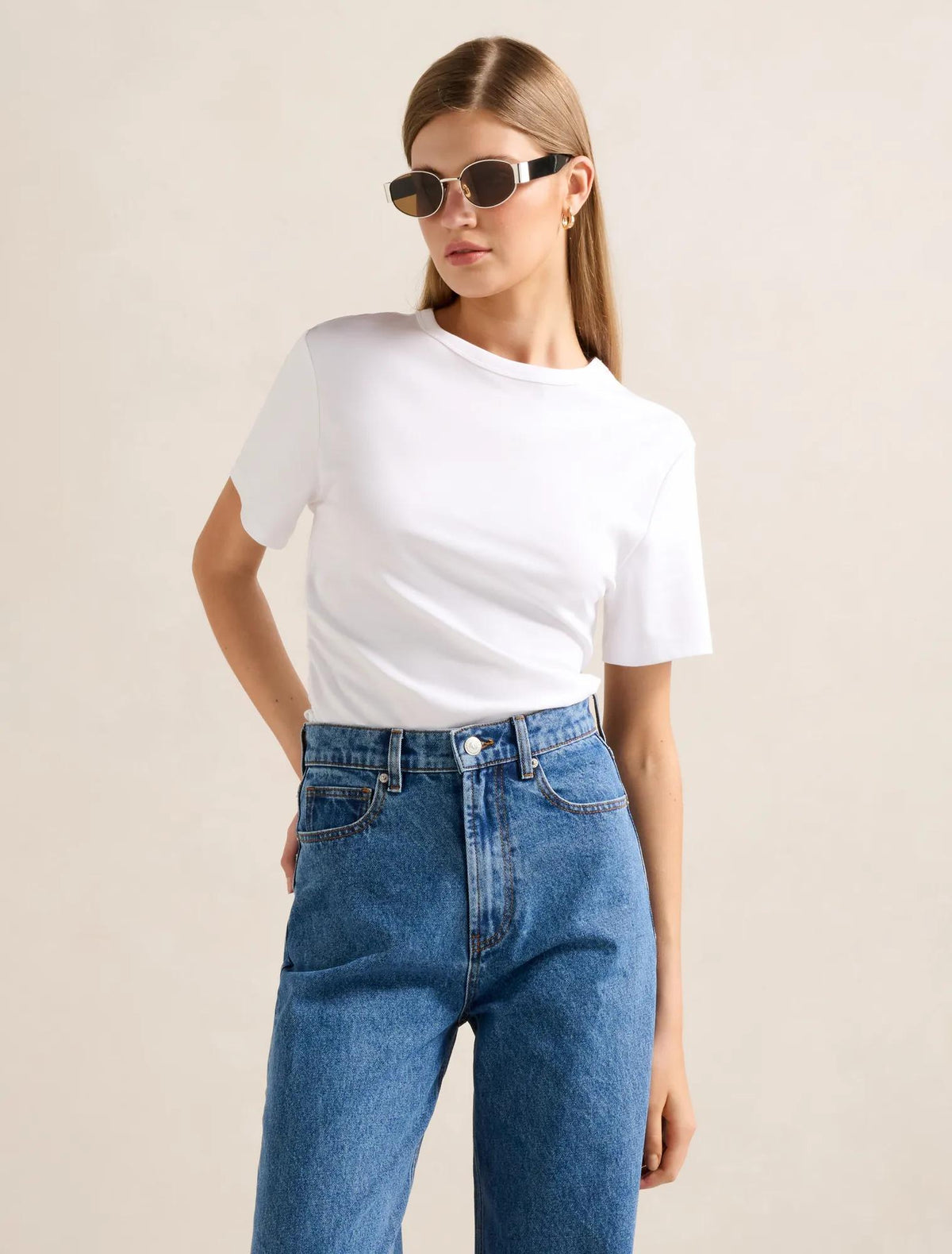 Saskia Boxy Tee Porcelain