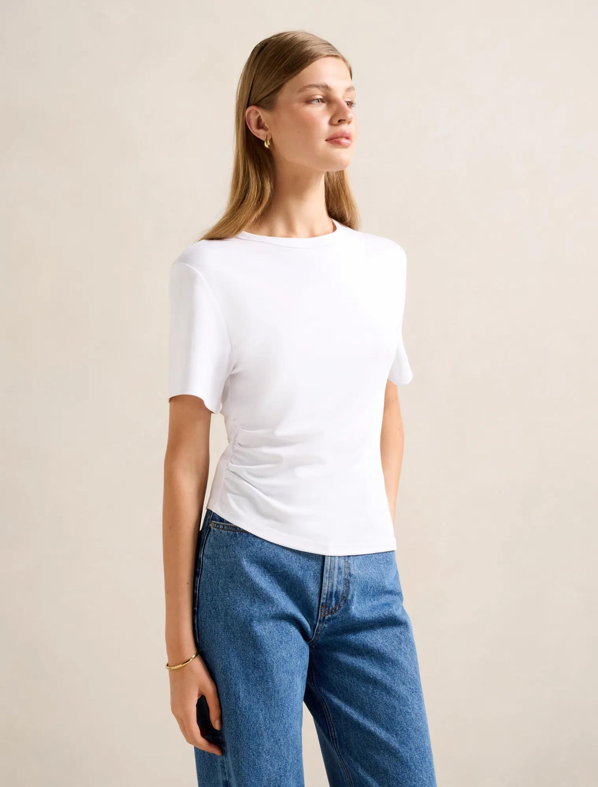 Saskia Boxy Tee Porcelain