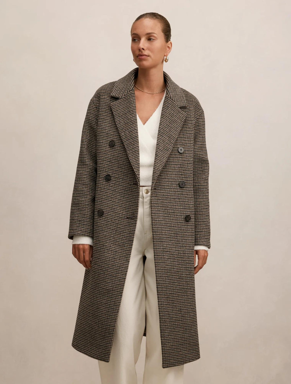 Blair Check Coat Winter Brown Check