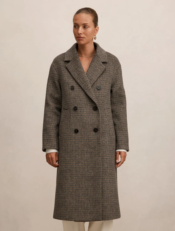 Blair Check Coat Winter Brown Check